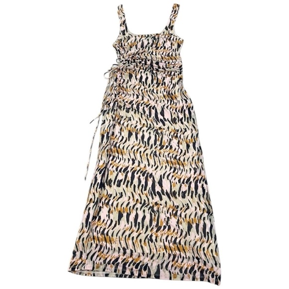 House of Harlow 1960 Cut Out Mesh Maxi Dress Small Pink Black Animal Print - Picture 4 of 11